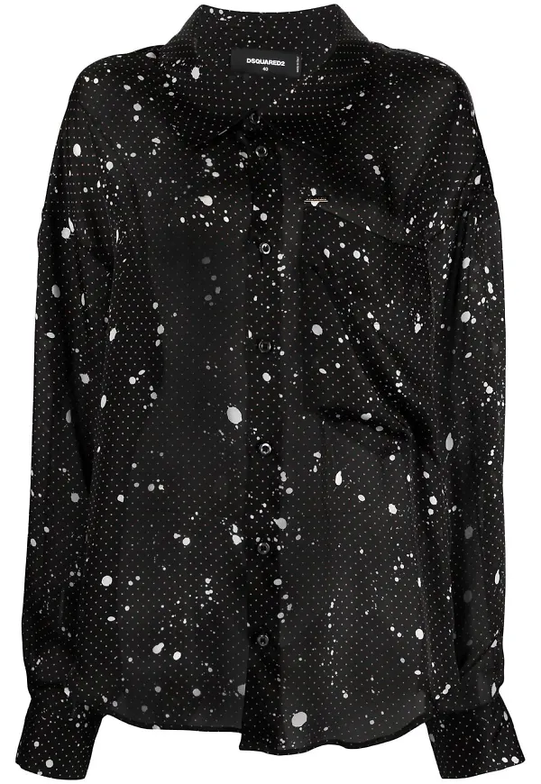 Dsquared2 t-shirt med färgstänk - Svart