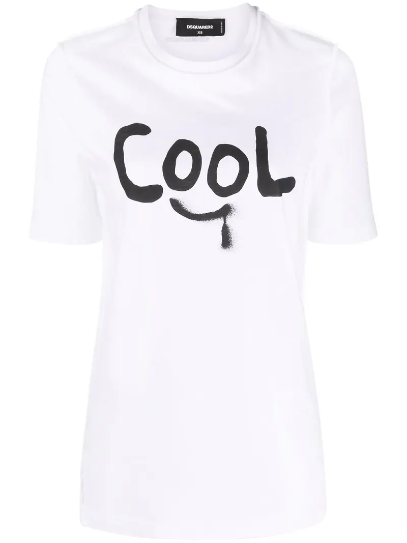 Dsquared2 t-shirt med graffititryck - Vit