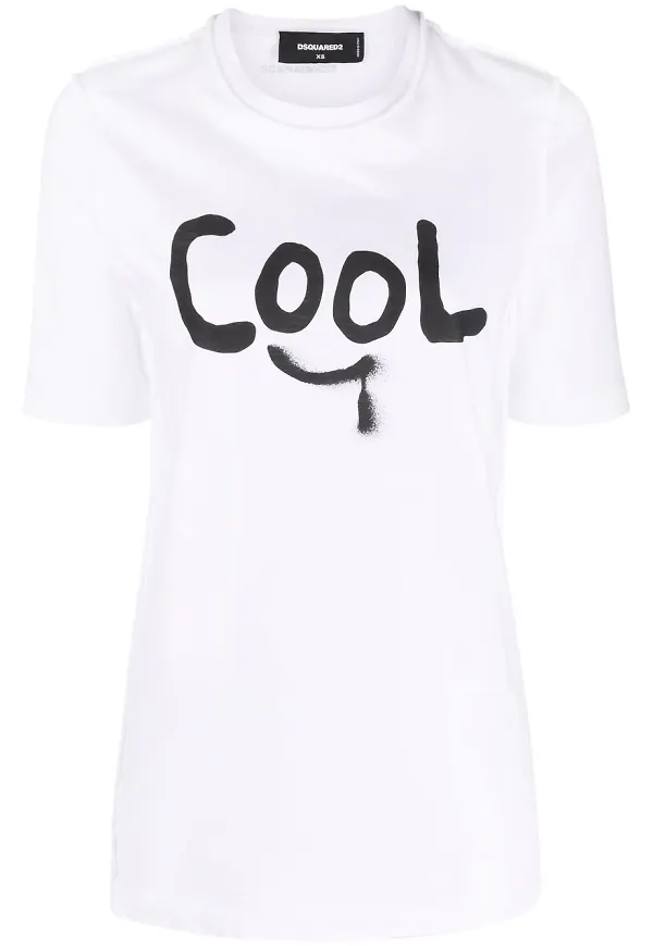 Dsquared2 t-shirt med graffititryck - Vit
