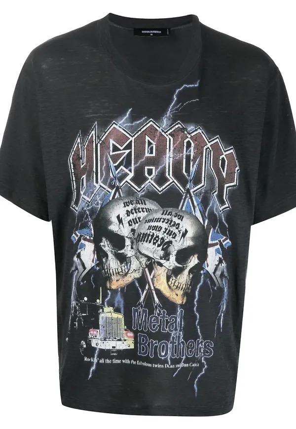 Dsquared2 t-shirt med grafiskt tryck - Grå