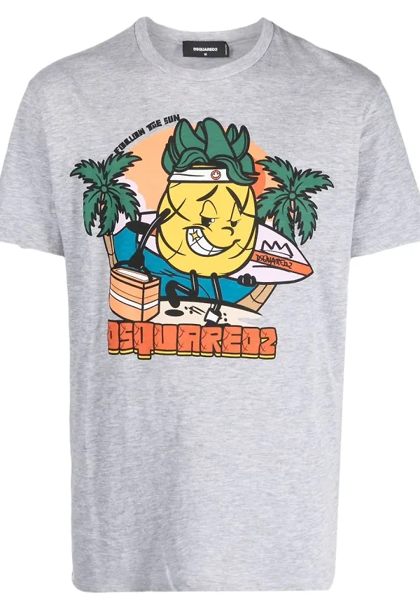 Dsquared2 t-shirt med grafiskt tryck - Grå