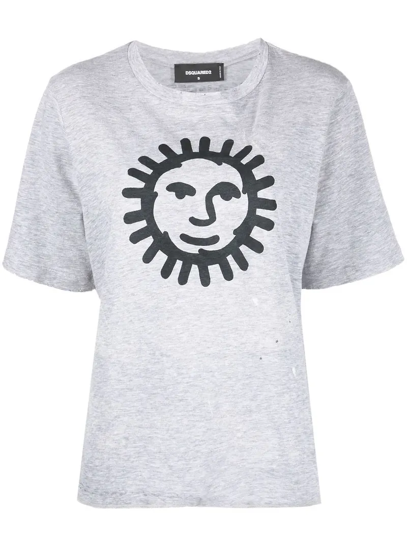 Dsquared2 t-shirt med grafiskt tryck - Grå