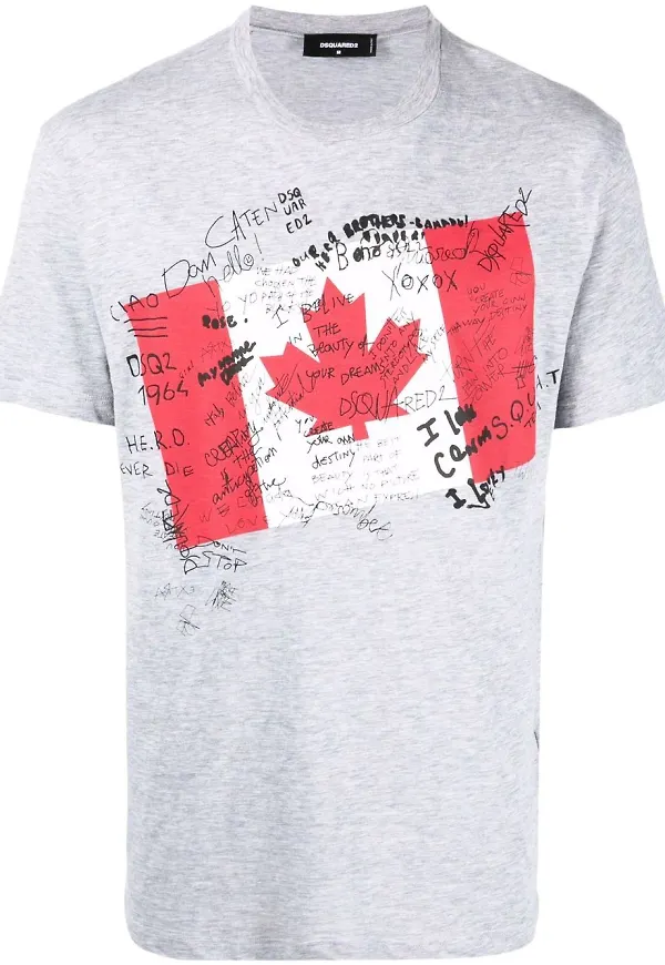 Dsquared2 t-shirt med grafiskt tryck - Grå
