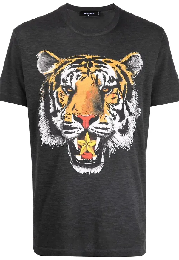 Dsquared2 t-shirt med grafiskt tryck - Grå