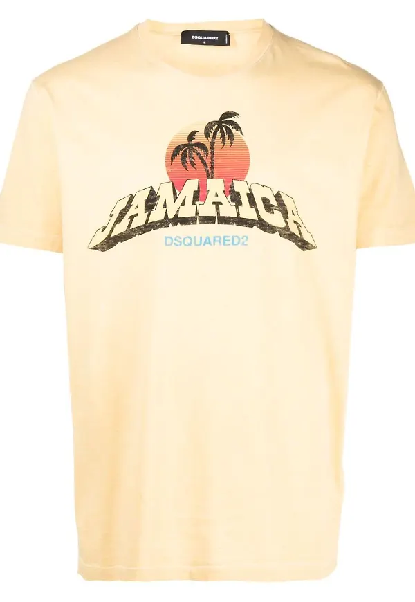 Dsquared2 t-shirt med grafiskt tryck - Gul