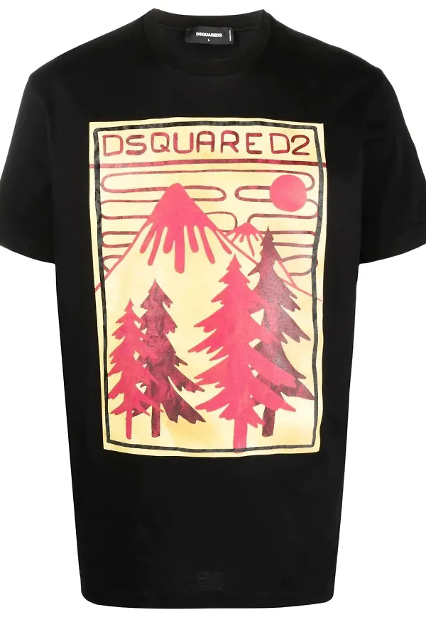 Dsquared2 t-shirt med grafiskt tryck - Svart
