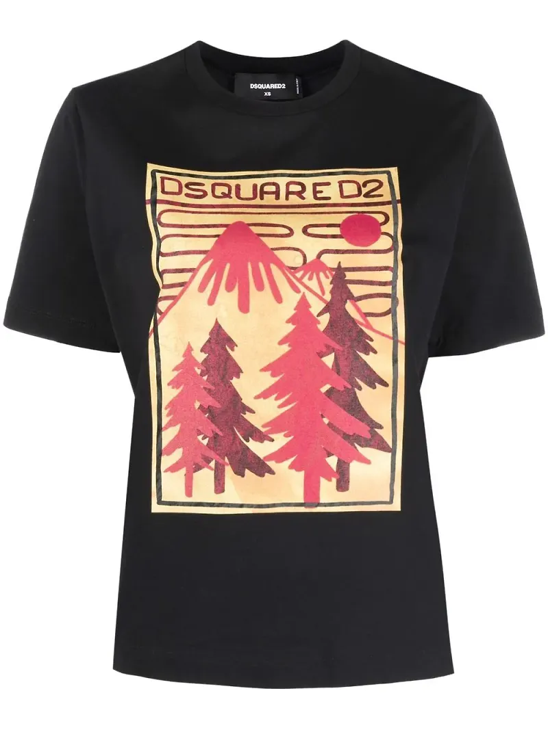 Dsquared2 t-shirt med grafiskt tryck - Svart