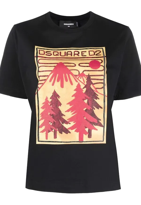 Dsquared2 t-shirt med grafiskt tryck - Svart