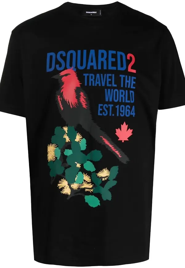 Dsquared2 t-shirt med grafiskt tryck - Svart