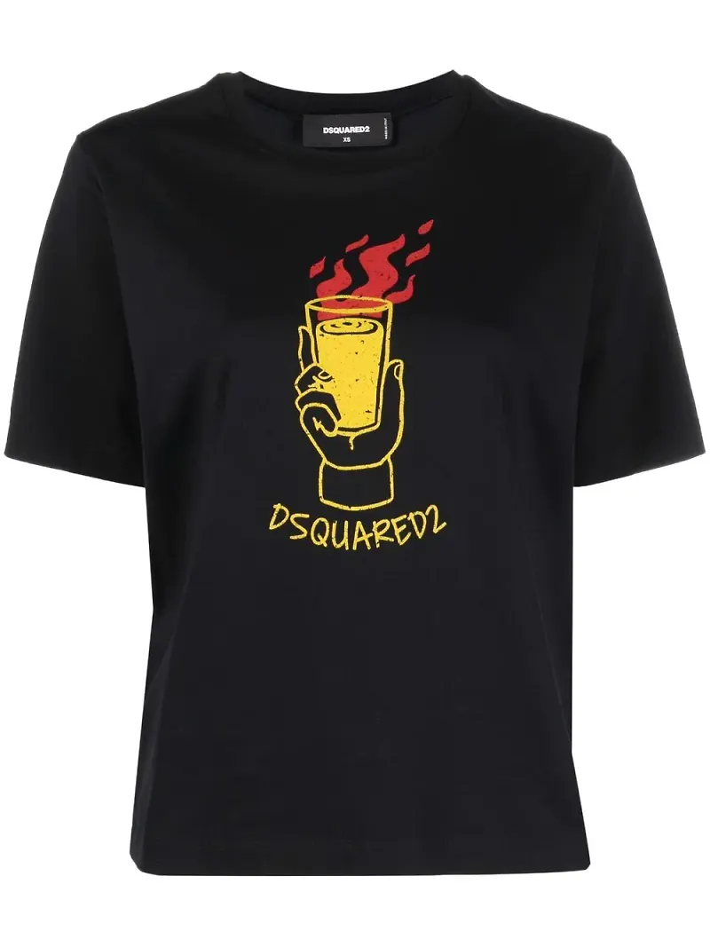 Dsquared2 t-shirt med grafiskt tryck - Svart