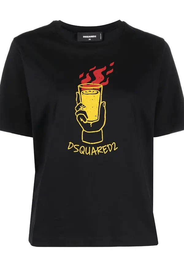 Dsquared2 t-shirt med grafiskt tryck - Svart