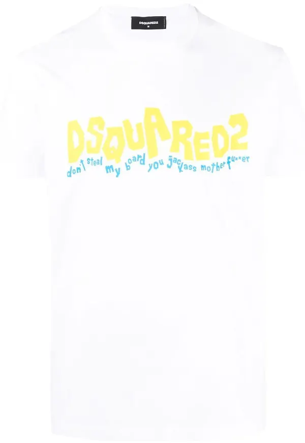 Dsquared2 t-shirt med grafiskt tryck - Vit
