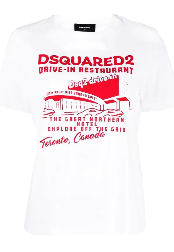 Dsquared2 t-shirt med grafiskt tryck - Vit