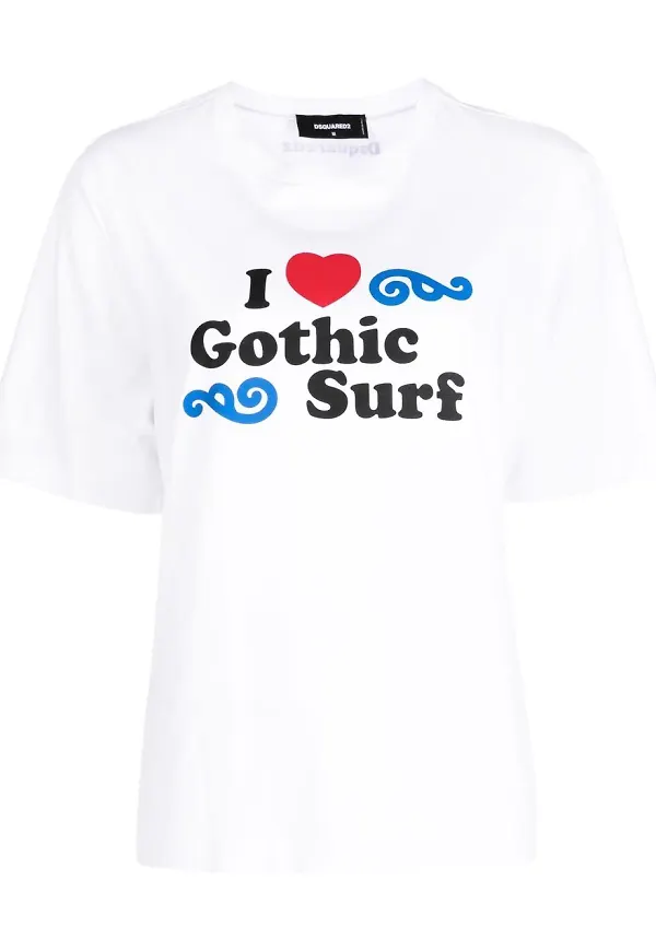 Dsquared2 t-shirt med grafiskt tryck - Vit