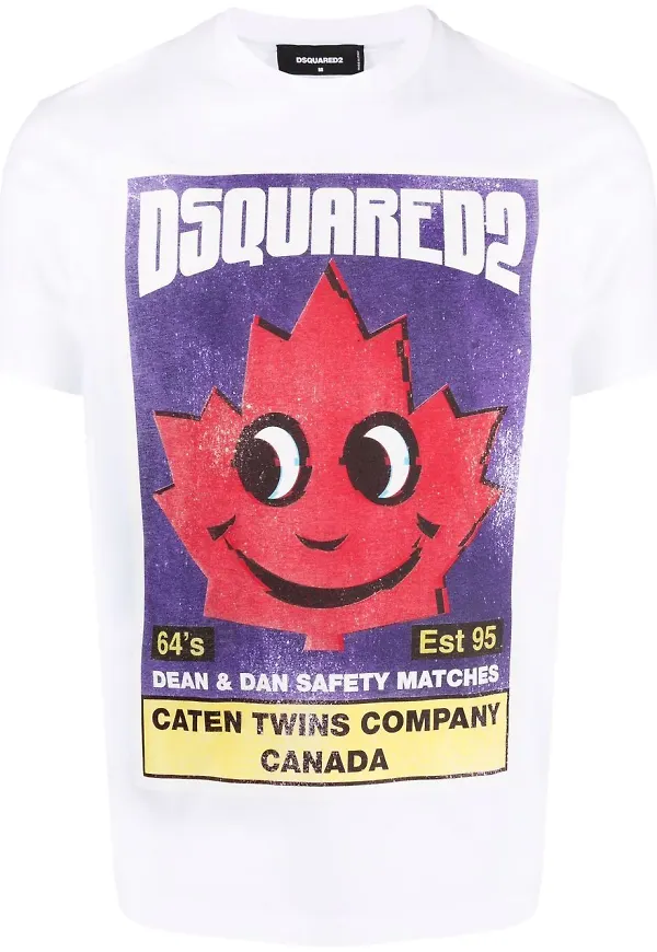 Dsquared2 t-shirt med grafiskt tryck - Vit