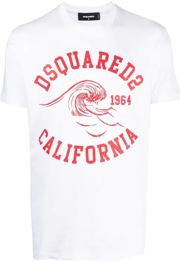 Dsquared2 t-shirt med grafiskt tryck - Vit
