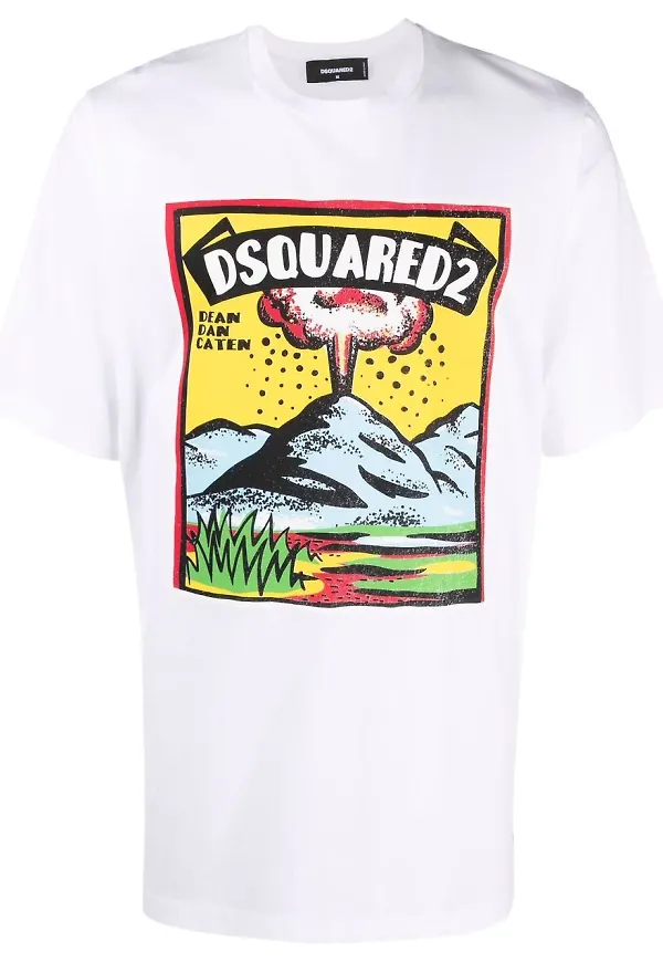 Dsquared2 t-shirt med grafiskt tryck - Vit