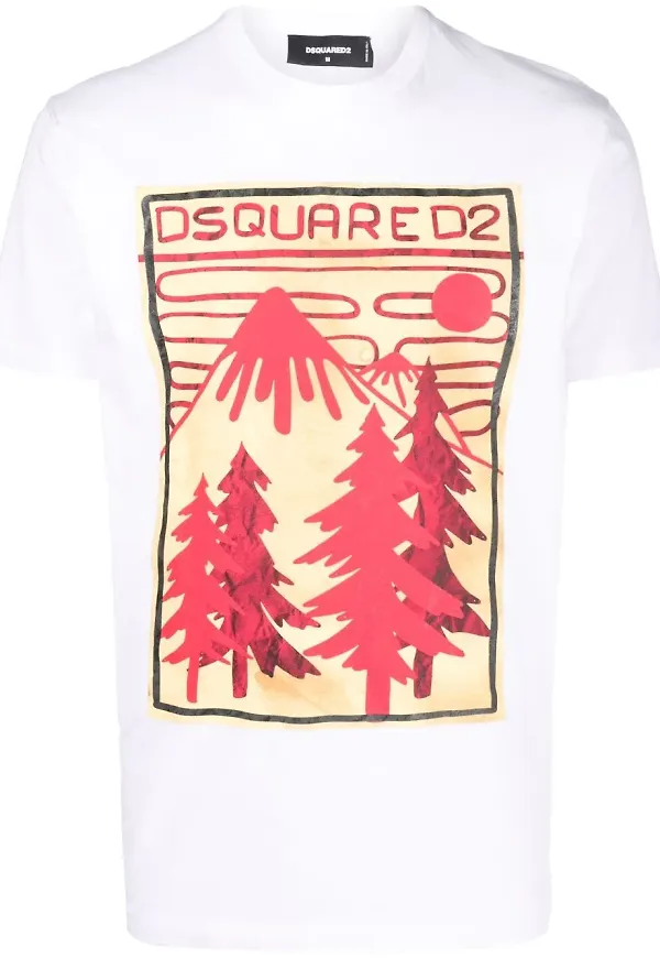 Dsquared2 t-shirt med grafiskt tryck - Vit