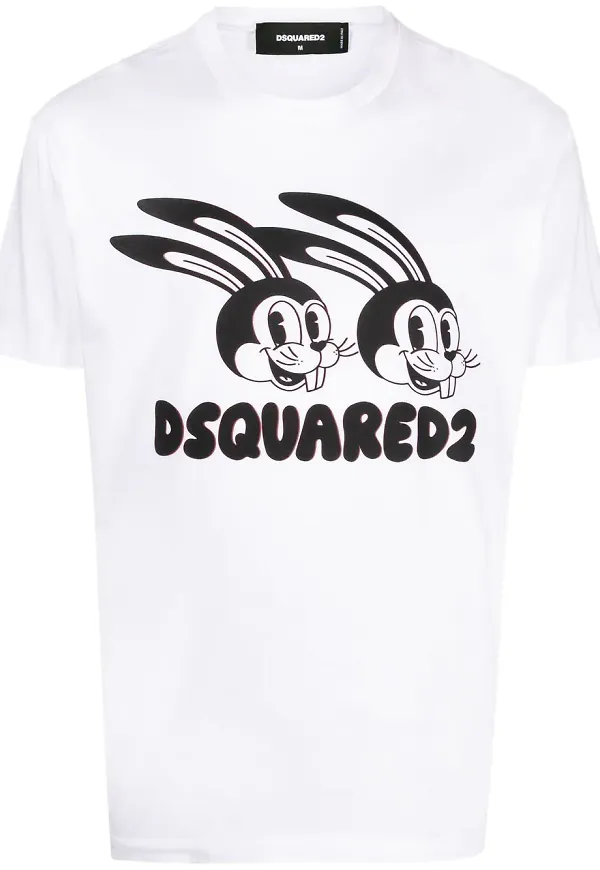 Dsquared2 t-shirt med grafiskt tryck - Vit