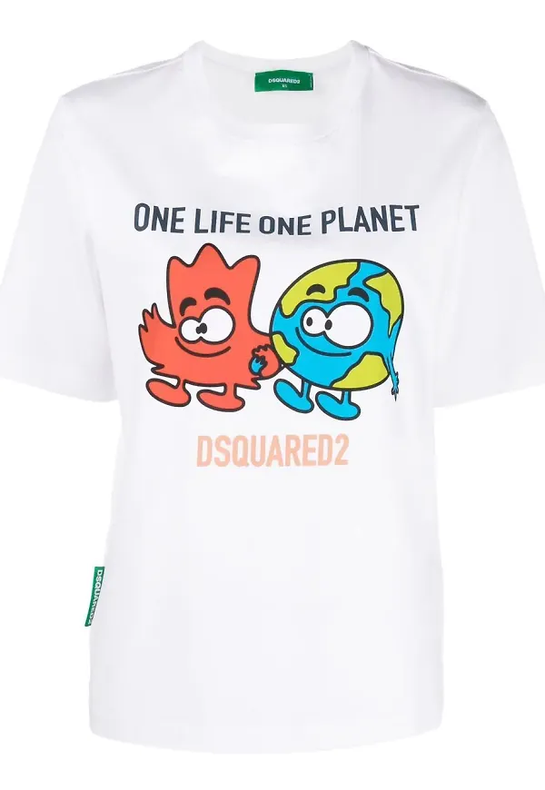 Dsquared2 t-shirt med grafiskt tryck - Vit