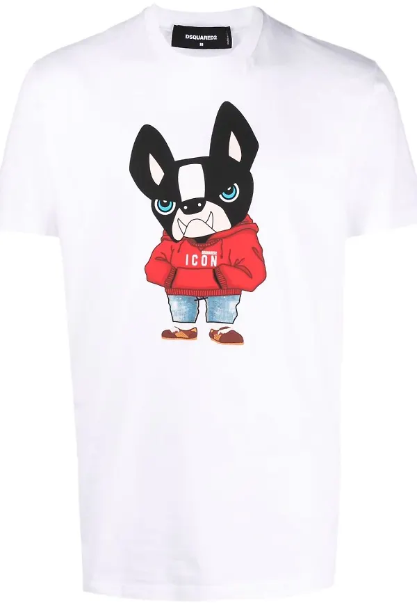 Dsquared2 t-shirt med grafiskt tryck - Vit