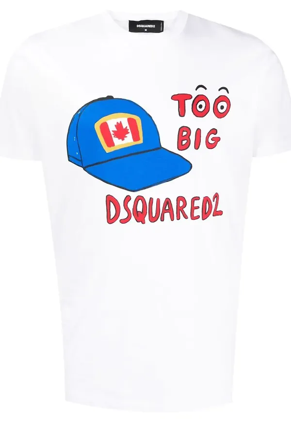 Dsquared2 t-shirt med grafiskt tryck - Vit