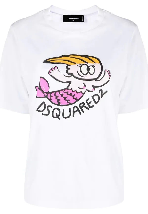 Dsquared2 t-shirt med grafiskt tryck - Vit