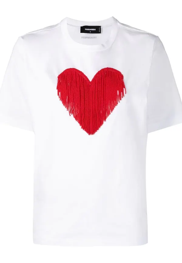 Dsquared2 t-shirt med grafiskt tryck - Vit