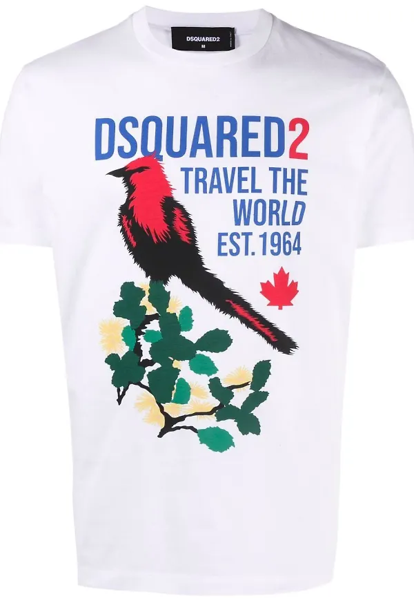 Dsquared2 t-shirt med grafiskt tryck - Vit