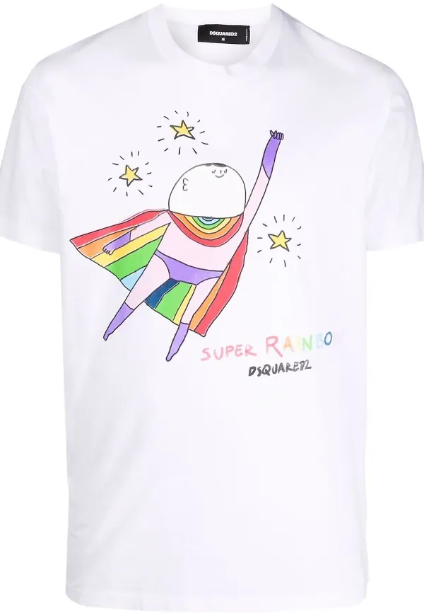 Dsquared2 t-shirt med grafiskt tryck - Vit
