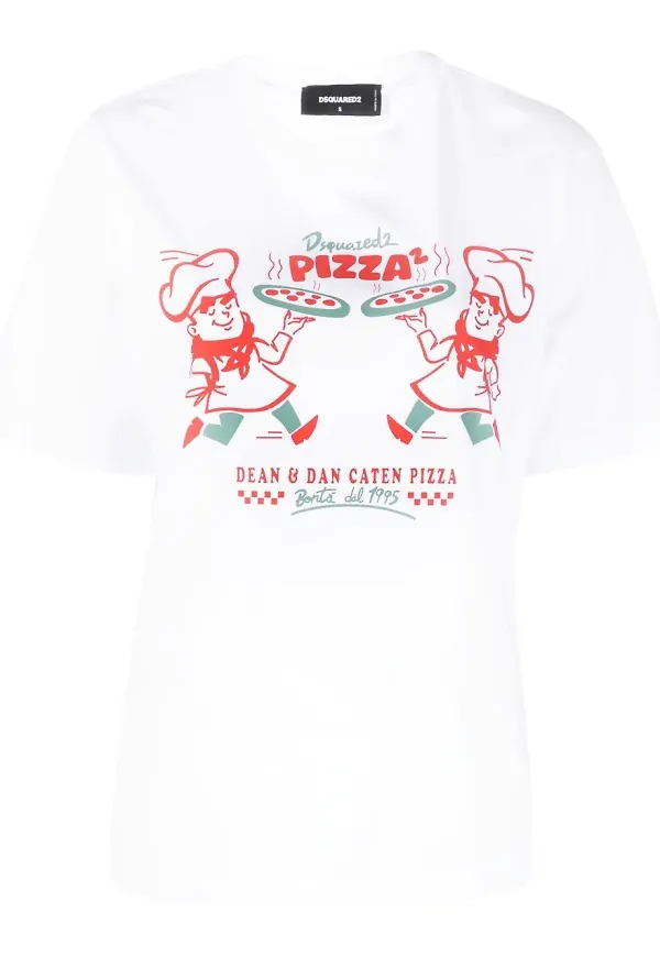Dsquared2 t-shirt med grafiskt tryck - Vit