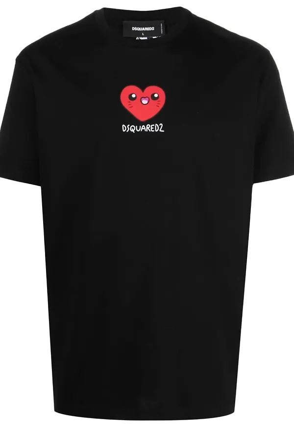 Dsquared2 t-shirt med hjärtmotiv - Svart