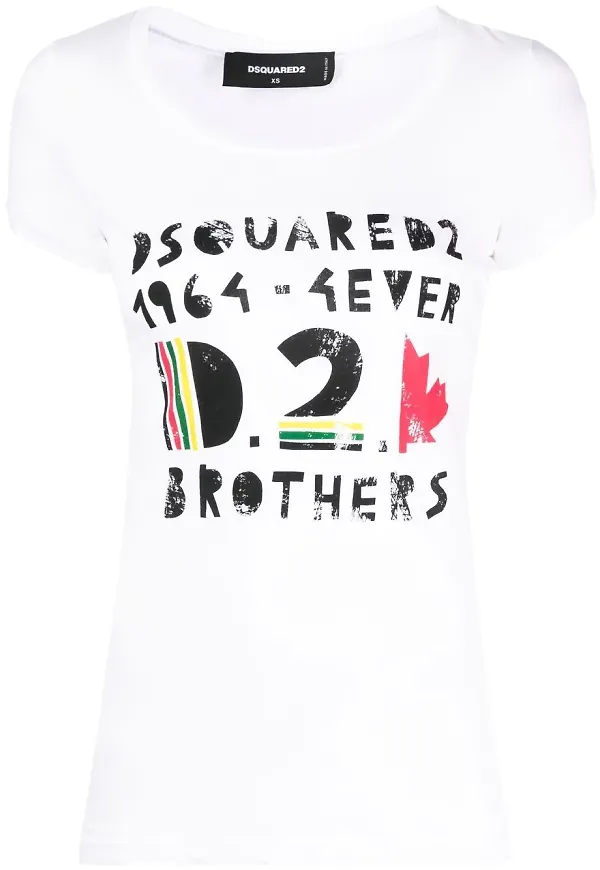 Dsquared2 t-shirt med logotyp - Vit