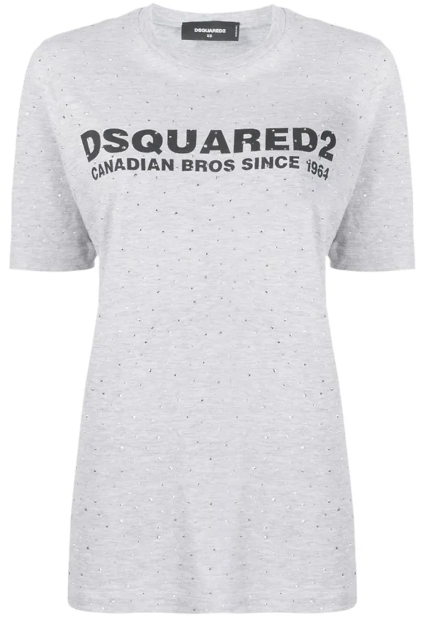 Dsquared2 t-shirt med nitar - Grå