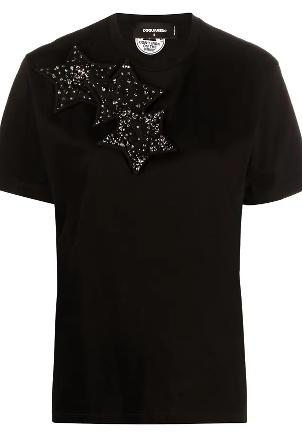 Dsquared2 t-shirt med pärlbrodyr - Svart