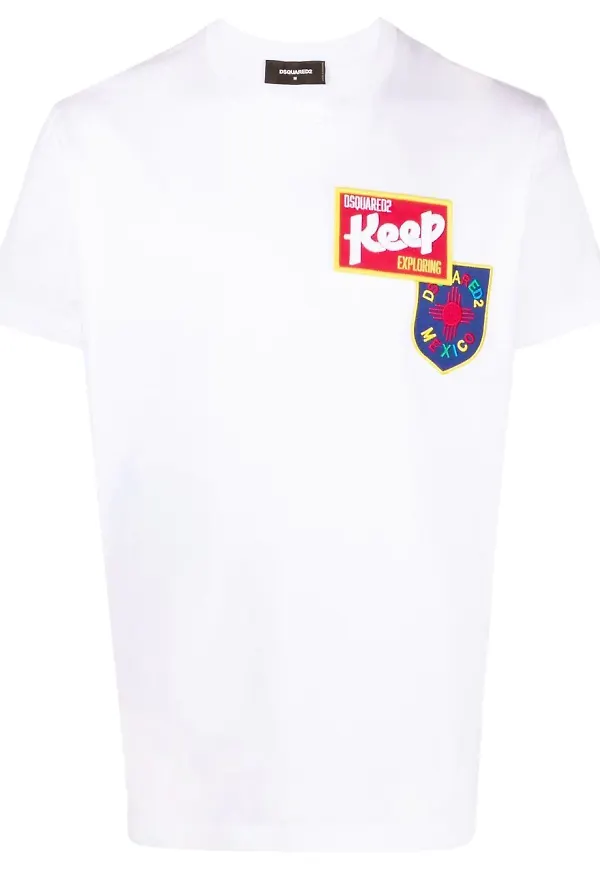 Dsquared2 t-shirt med rundad hals - Vit