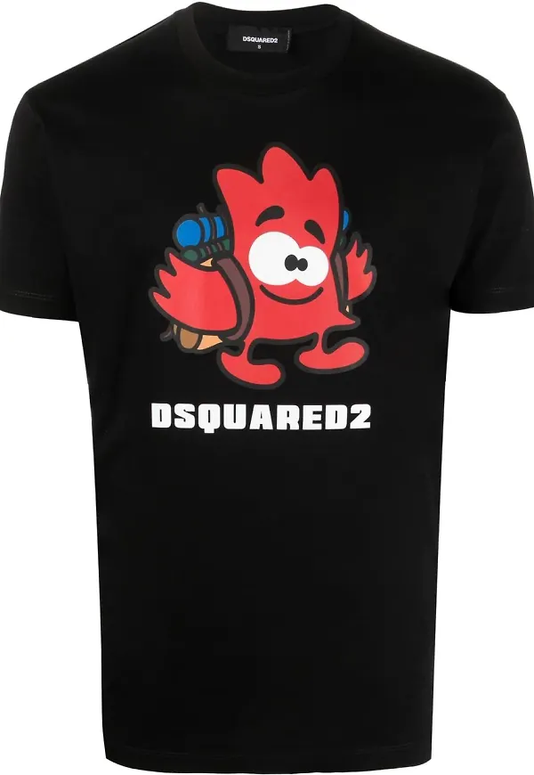 Dsquared2 t-shirt med serietryck - Svart