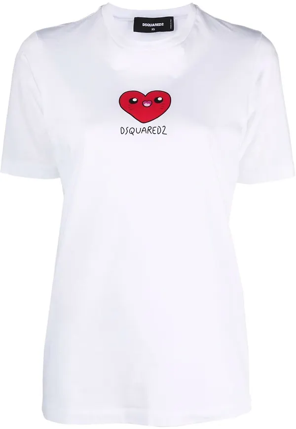 Dsquared2 t-shirt med serietryck - Vit