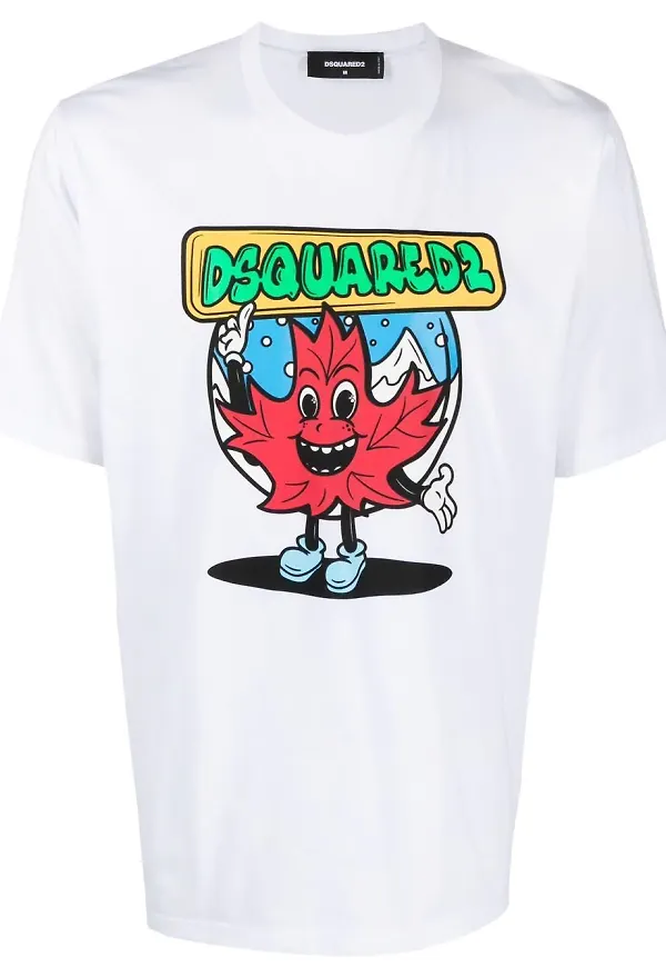 Dsquared2 t-shirt med serietryck - Vit