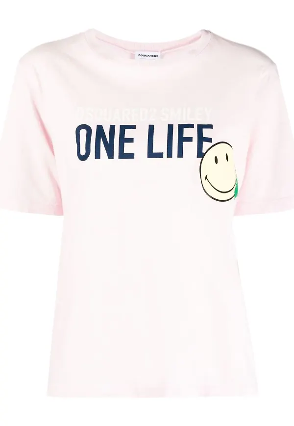 Dsquared2 t-shirt med slogan - Rosa