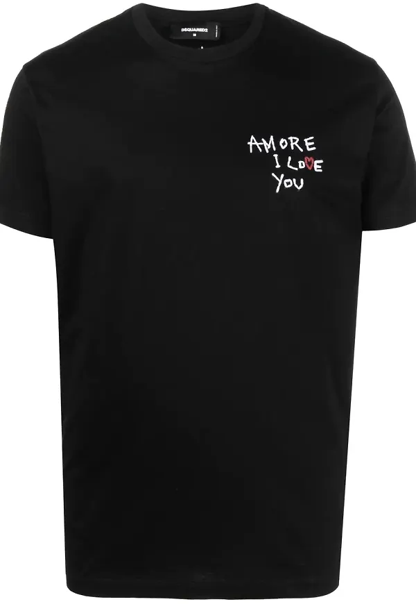 Dsquared2 t-shirt med slogan - Svart