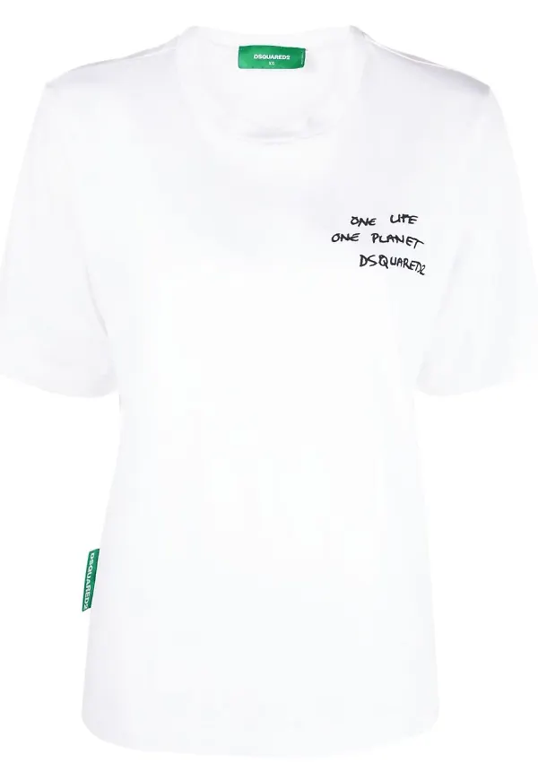 Dsquared2 t-shirt med slogan - Vit