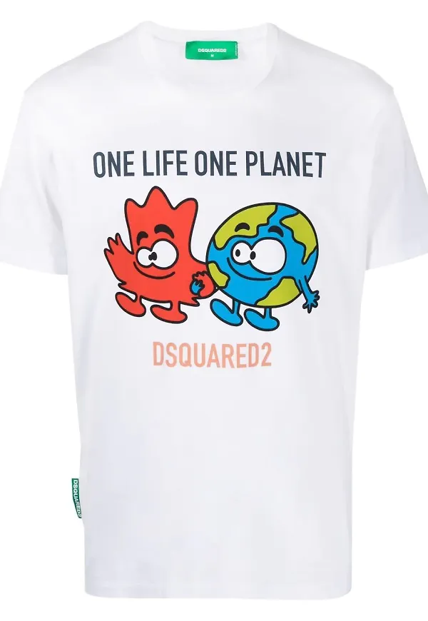 Dsquared2 t-shirt med slogan - Vit
