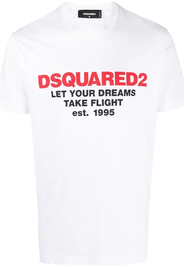 Dsquared2 t-shirt med slogan - Vit
