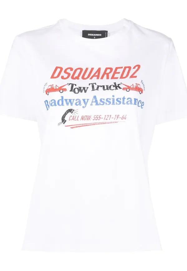 Dsquared2 t-shirt med slogan - Vit