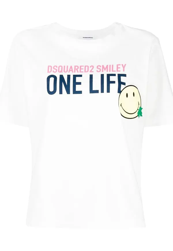 Dsquared2 t-shirt med slogan - Vit