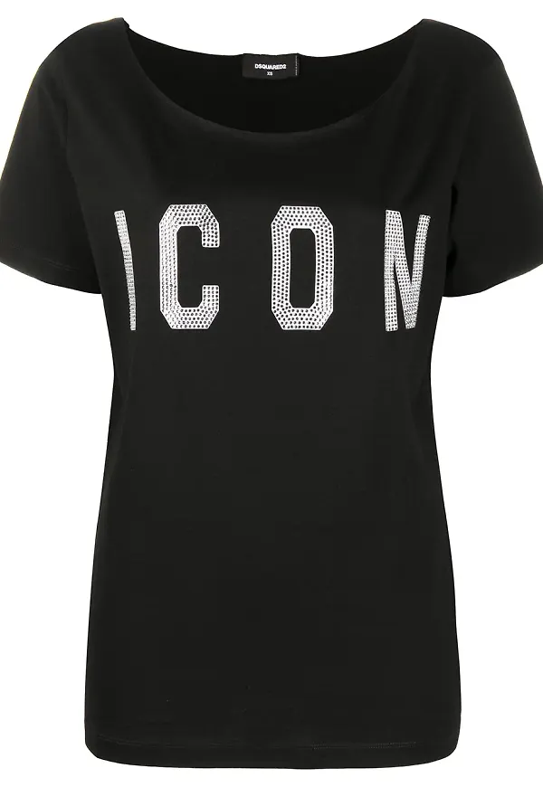 Dsquared2 t-shirt med strass - Svart