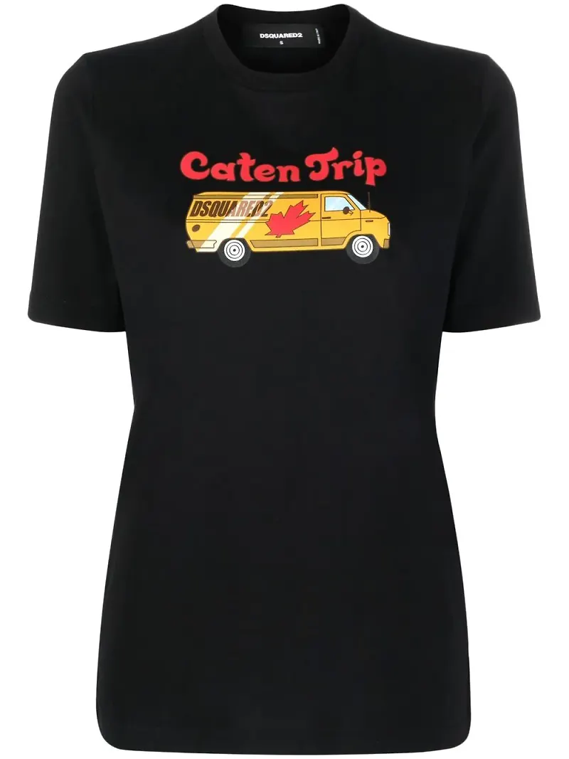 Dsquared2 t-shirt med tryck - Svart