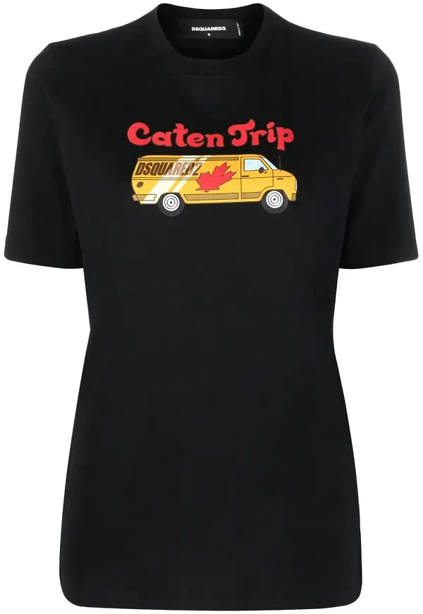 Dsquared2 t-shirt med tryck - Svart