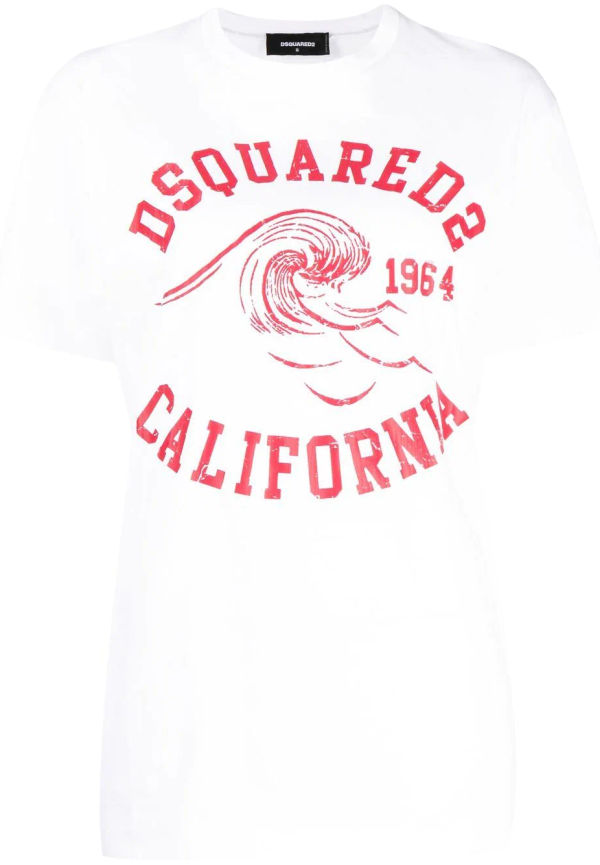 Dsquared2 t-shirt med tryck - Vit